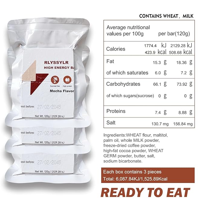 Emergency Food Ration Bars 3 Pack,Sugar-free Emergency Meals Ration Bars,2025 Long Shelf Life Emergency Supplies for Disaster,Camping