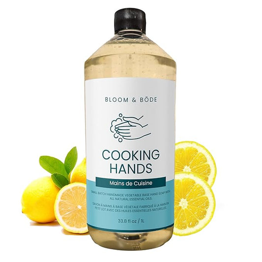 Bloom & Bōde Luxury Liquid Hand Soap Refill - Natural Scented Hand Wash - Gentle Hand Soap with Essential Oils & Aloe Vera - Moisturizing Handwash for Kitchen - Cooking Hands Scent, 33.8 fl oz