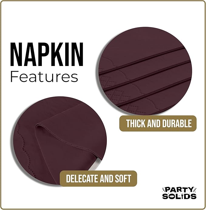Brown Dinner Napkins Disposable 8" x 4" Folded - 40 Pcs 2 Ply Brown Napkins Disposable Paper Guest Towels for Bathrooms, Dinners, Everyday Parties & Party Supplies