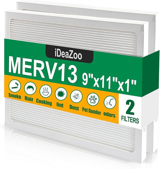 9 x 11 x 1 MERV 13 Replacement Dehumidifier Filter Compatible with Santa Fe Compact70, Ultra70, Element, Compact2, UA 65H dehumidifier Models, 2 Pack