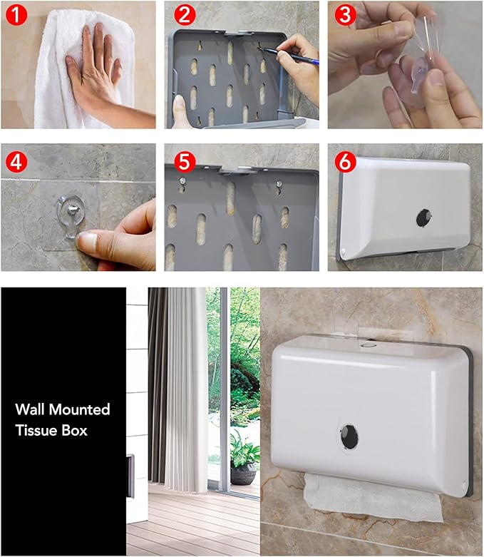 Generic Paper Towel Dispenser Wall Mount ABS Paper Towel Holder for Lounges Toilet Kitchen