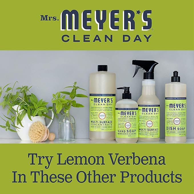 Mrs. MEYER'S CLEAN DAY Liquid Dish Soap Refill, Biodegradable Formula, Lemon Verbena, 48 Fl Oz. (Pack of 3)
