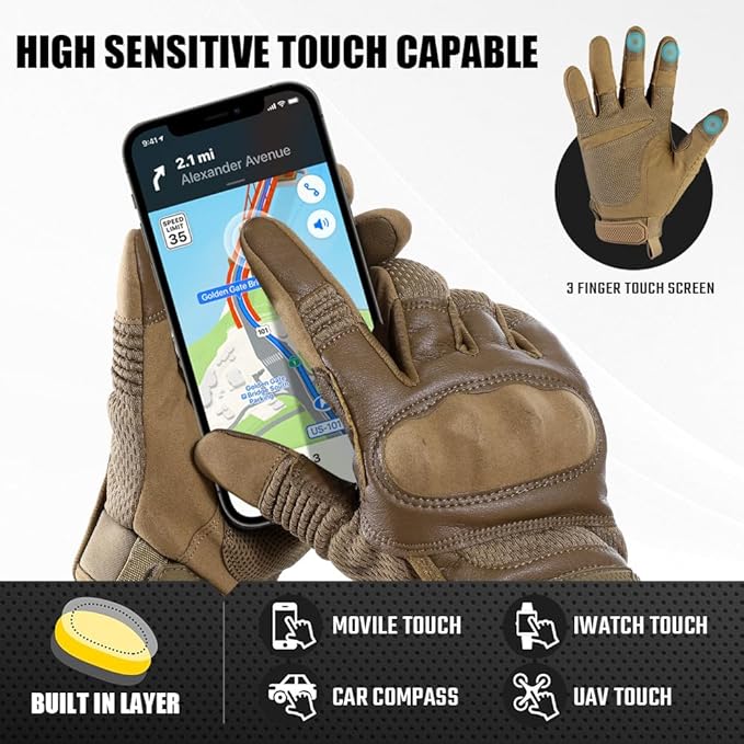AXBXCX Motorcycle Gloves for Men - Ultimate Protection, Touchscreen Capable, Durable for Outdoor
