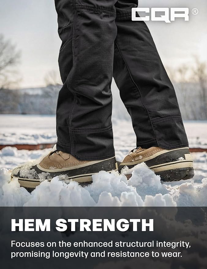 CQR Men's Winter Tactical Cargo Pants, Thermal Fleece Lined Outdoor Snow Ski Hiking Work