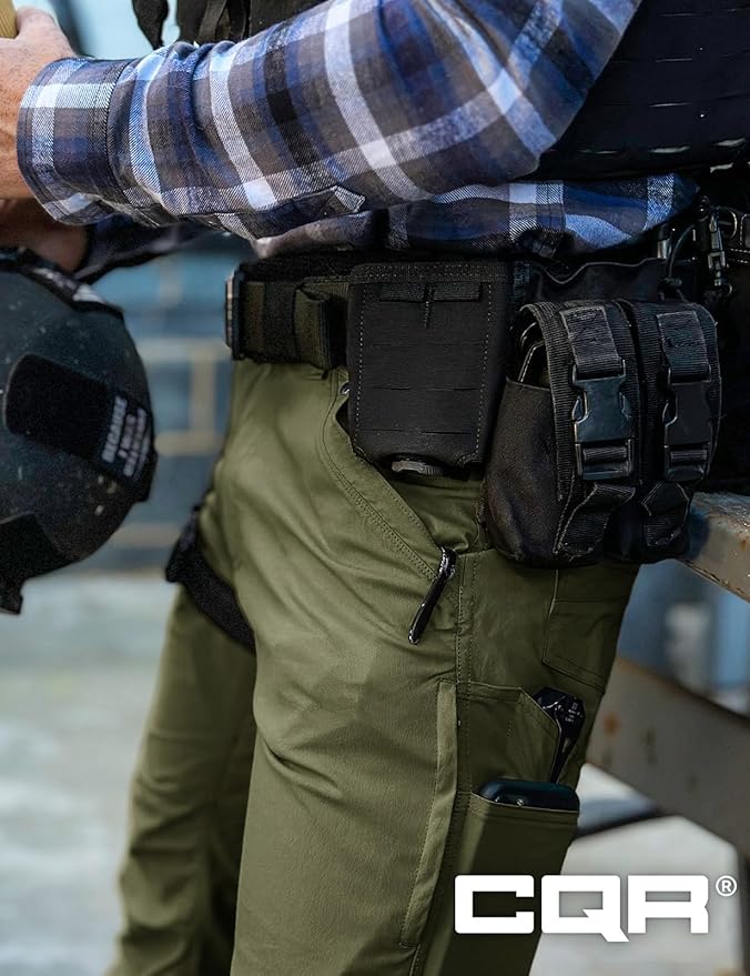 CQR Men's Vent Stretch Pants, Quick Dry Lightweight Casual Cargo Pants, Water Resistant Straight-Fit Utility Work Pants