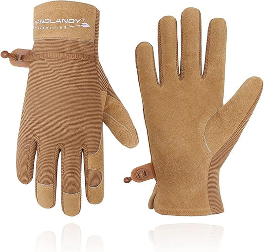 HANDLANDY Women Safety Work Gloves Utility Touch Screen Working Grip Glove for Yardwork Gardening Breathable Mechanic Gloves