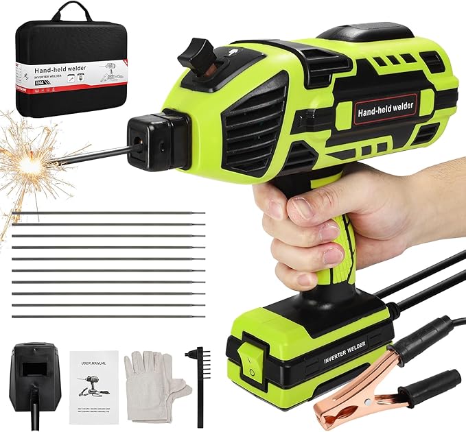 Portable Welder Handheld 110V Handheld Welder Machine, 20-120Amp Portable Welding Machine with IGBT Inverter 6 Variable Current Adjustment, Portable ARC welding machine for 1/16''-1/8'' Welding Rods