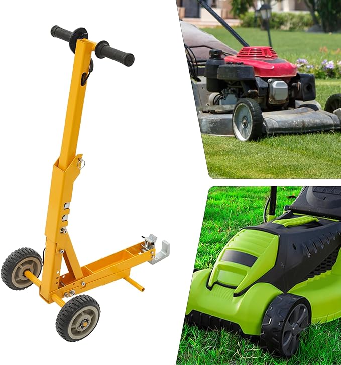Lawn Mower Lift | Turn Mower Lift with Foot Assist Pedal | Push Mower Jack -Lift Most Mowers | 800LBS Capacity | for Garden Tractors, Lawn Mowers | Yellow