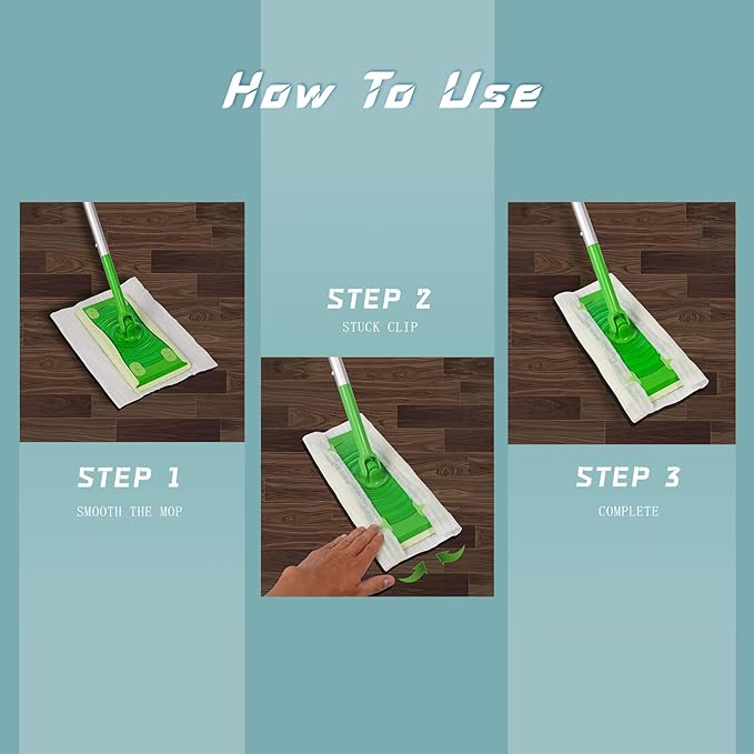 Dry Mop Refills 150 Counts Disposable Dusting Cloths Dry Sweeping Refills Dry Duster Cloths Mop Pads Floor Cloth Refills Electrostatic Cloths 7.8"x11.8" Extra Thick Box Packing