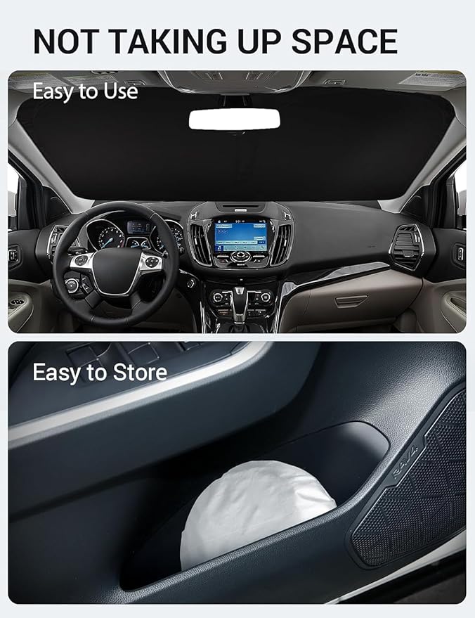 Proadsy 2025 Upgrade Windshield Sun Shade Custom Fit 2013-2019 Ford Escape Foldable Front Sunshade Protector Sun Visor Blocks UV Rays Keep Car Cooler