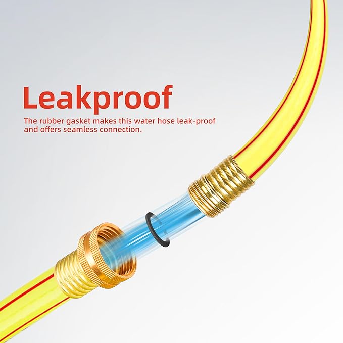 Short Leader Yellow Garden Hose 3/4 in. x 3 ft.-Kink Free, Leakproof, Male/Female, 400PSI Burst -Heavy Duty Durable Flexible Lightweight Water Pipe for Gardening, Lawn Care & Equipment Connection