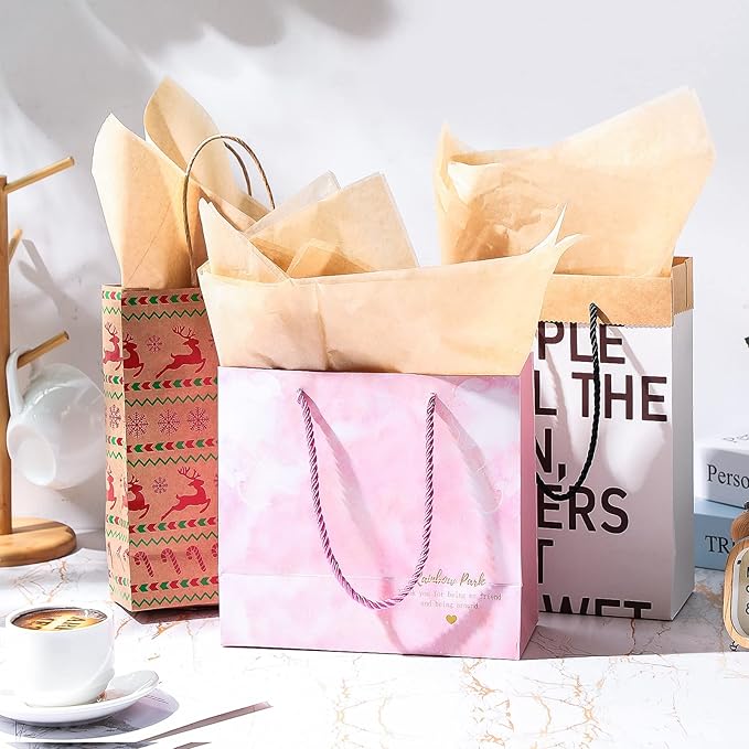 250 Pcs 30 x 20 Inch Acid Free Archival Tissue Paper No Acid Unbuffered Interleaving Paper for Clothes Textiles Linens Books Photo Jewelries Presents Wrap Storage, Brown