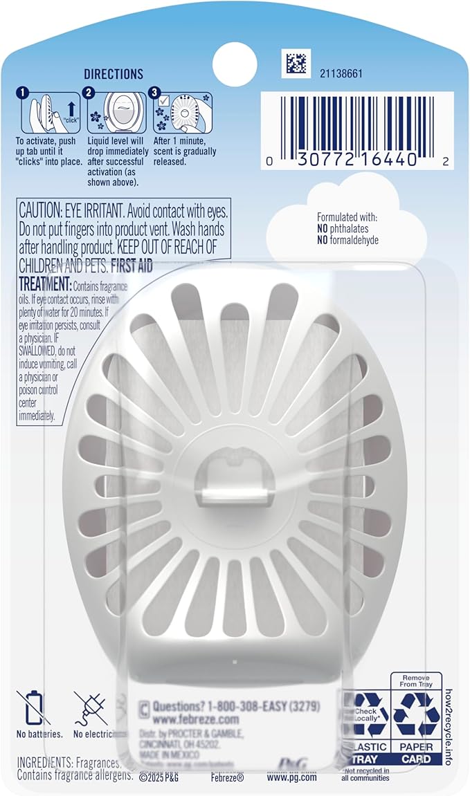 Febreze Bathroom Air Freshener, Odor-Fighting, Downy April Fresh, 6ct