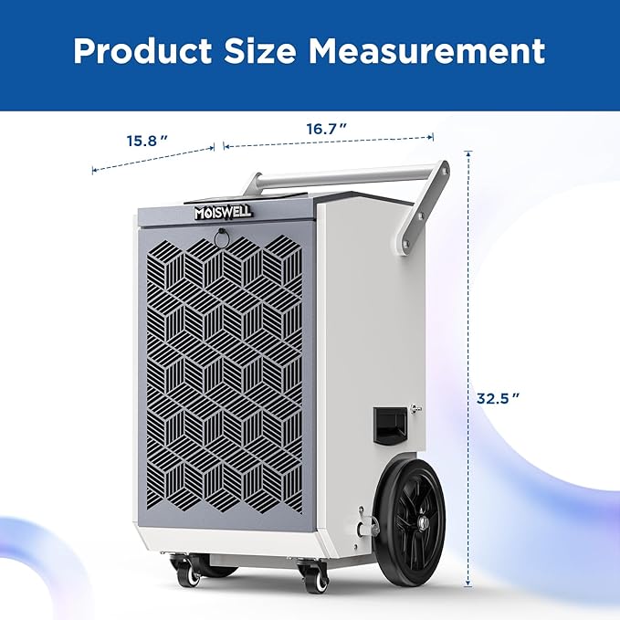 160 Pints Commercial Dehumidifier with Pump and Drain Hose for Basements, Heavy Duty Commercial Grade Dehumidifiers for Large Spaces, Warehouse, Industry Water Damage Unit, Auto Defrost