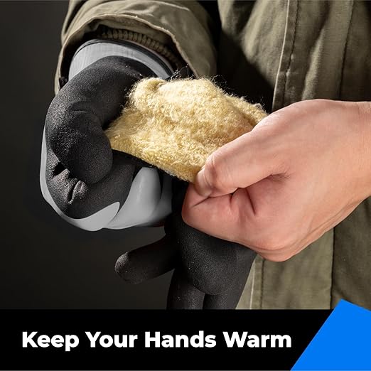 toolant 100% Waterproof Gloves for Men and Women, Winter Work Gloves for Cold Weather, Touchsreen, Thermal Insulated Freezer Gloves, With Grip, Warmth Gift for Family & Friends, Gray, XXL