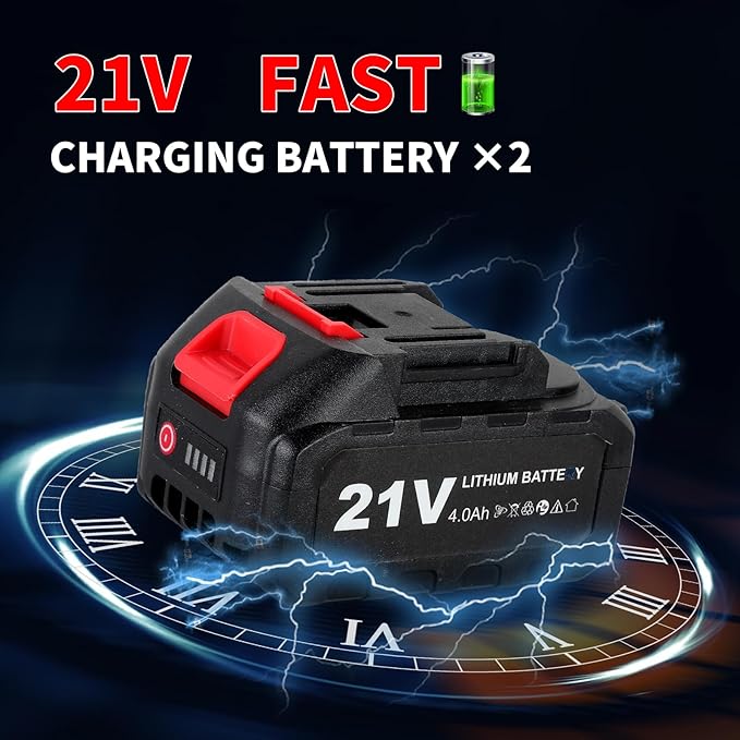 Cordless Impact Wrench - 550N.m(406Ft-lbs)1/2, impact gun, 3300RPM, with 4-Mode Speed, 2 Battery & Charger, 5 Sockets 8 Drill 6 Screws, Electric Impact Wrench for Car/DIY Furniture/Lawn Mowe