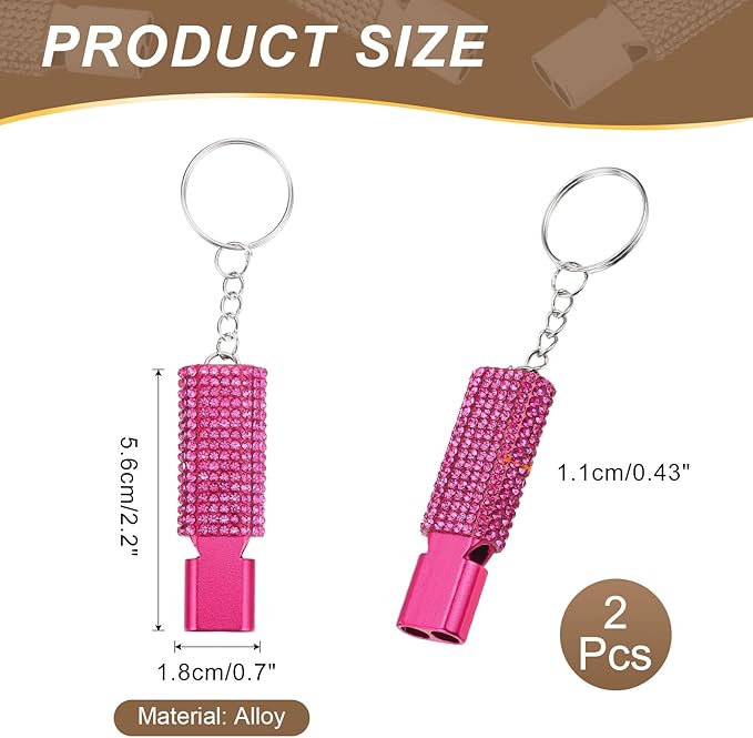 PATIKIL Emergency Whistle with Keychain, Bling Safety Survival Whistles Rescue Signaling Loud for Outdoor Camping Hiking Boating Hunting Fishing