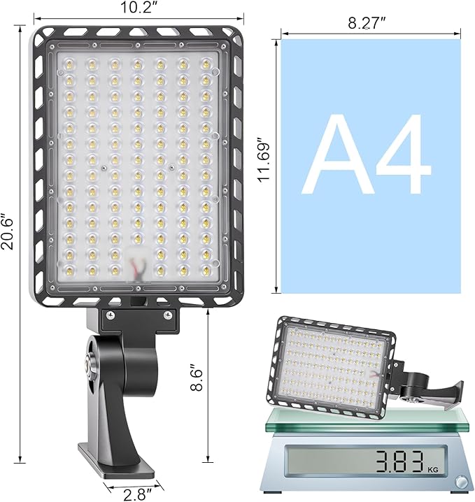 ledmo 240w LED Parking Lot Light Outdoor Dusk to Dawn Parking Lot Lighting with Adjustable Arm Mount 37000lm IP65 LED Street Commercial Area Lights for Yard Sport Barn Shop 5000K