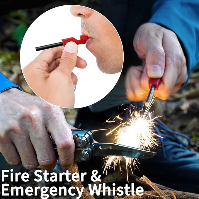 ROCKTOL Multitool, 22-in-1 Multi-tool Pliers with Fire Starter, Emergency Whistle, Glass Breaker, Safety Locking and Nylon Sheath for Survival, Camping, multitool for men