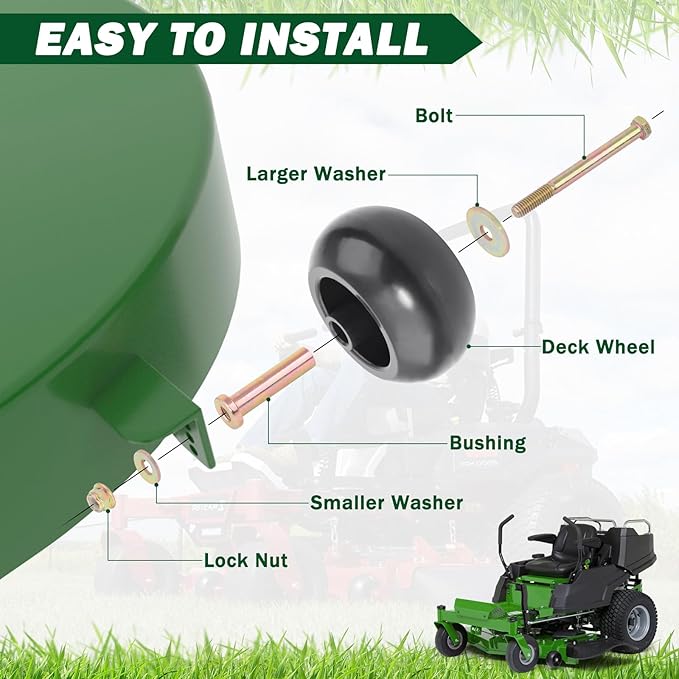 CheeMuii 8 Pack Lawn Mower Deck Wheel Kit Heavy-duty Mower Anti Scalp Deck Wheels Replace for Bad Boy 022-5234-98 Replace for Exmark 103-4051 103-7263 Etc