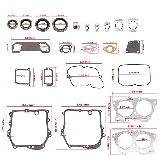 Engine Gasket Seal Rebuild Kit for EZGO 295cc 350cc 4 Cycle Gas Golf Cart 1991-2008 Fuji Robin Engine Pre MCI inc MCI Breather Gasket