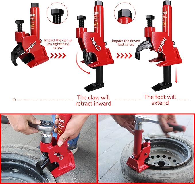 BESTOOL Manual Tire Bead Breaker Tool Adjustable Hammer Tires Changer for ATV Tire Operation, Include tire Rim clamp