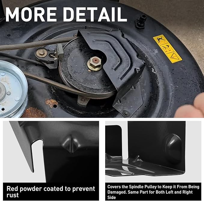 2 Pack Deck Spindle Pulley Belt Guard Cover Compatible with MTD Craftsman Troy Bilt Lawn Mowers, Fits 42 and 46 Inch Cut Decks, Replaces 783-06424A-0637 0638 OEM 783-06424A (Black)