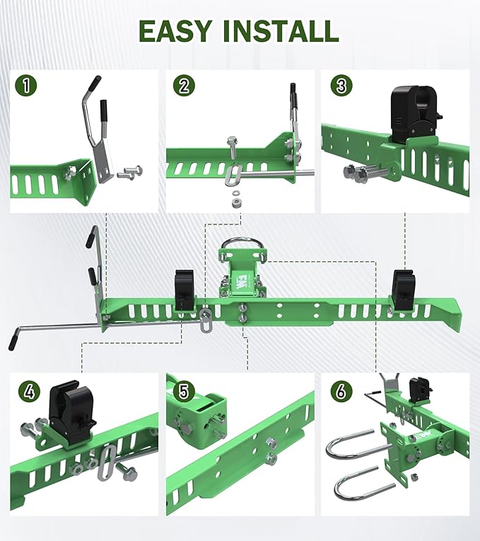 ELITEWILL Lawn Mower Trimmer Racks, Weed Eater Rack Holder for Zero Turn Mowers,Quick Clamp & Locking System for Landscaping Lawn Care, Green