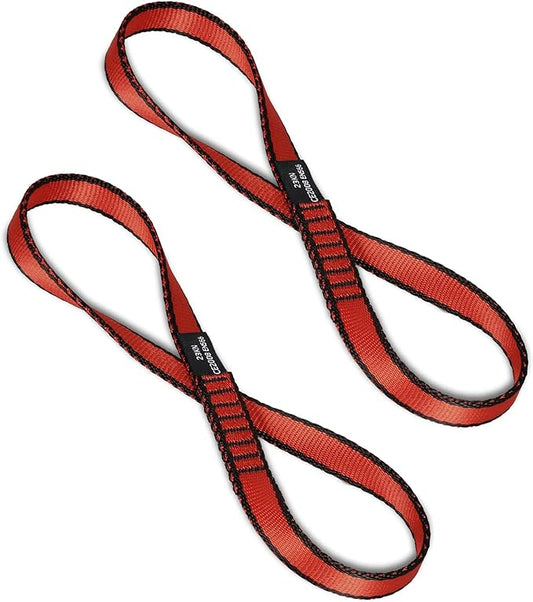 18MM Nylon Climbing Sling Runner - 23KN CE2008/EN566 Certified Outdoor Climbing Webbing for Rock Climbing, Rappelling, Mountaineering, Swing Gear, Outdoor Adventures & Emergency Anchoring