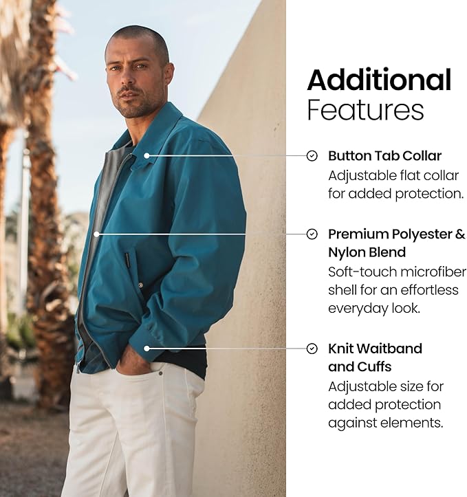 Weatherproof Men's Golf Jacket - Lightweight Windbreaker, Water-Resistant Microfiber Shell, Perfect for Golf & Casual Wear