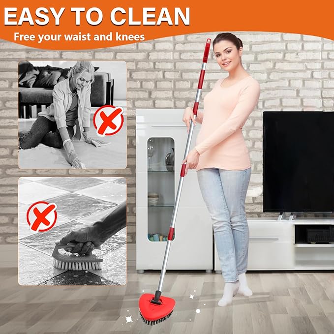 Upgraded Spin Mop Replace Scrub Brush Compatible with O Cedar EasyWring 1 Tank, Mop Replacement Scrubber Head Brush for Kitchen, Deck, Bathroom and Shower Floor Cleaning