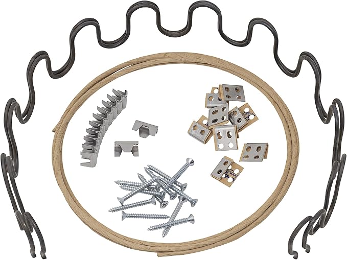 House2Home 23" Couch Spring Repair Kit to Fix Sofa Support for Sagging Cushions - Includes 2pk of Springs, Upholstery Spring Clips, Seat Spring Stay Wire, Screws, and Installation Instructions