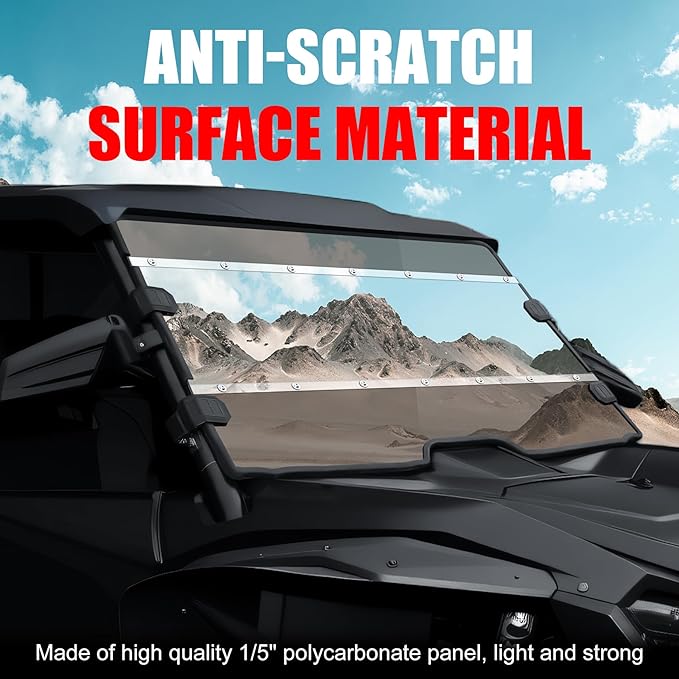 PC Full Windshield for Honda Talon 1000R 1000X 1000X-4 (2019-2024), Two-Color Hard-coated Front Combined Windshield, Windscreen UV Protection, Scratch Resistant Noise Reduction Dustproof