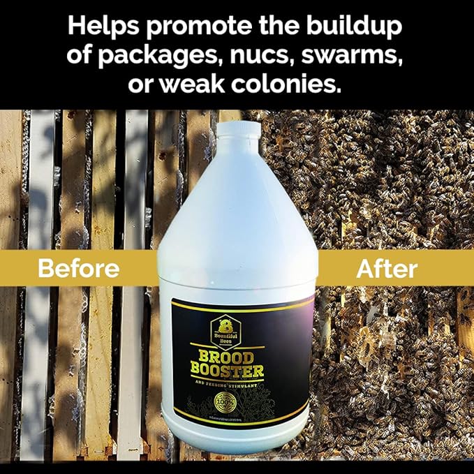 Brood Booster & Feeding Stimulant – 4 Gallon – Natural Honey Bee Supplement – Boosts Colony Growth – Prevents Syrup Fermentation – Aids Comb Building – Great for Nucs & Swarms