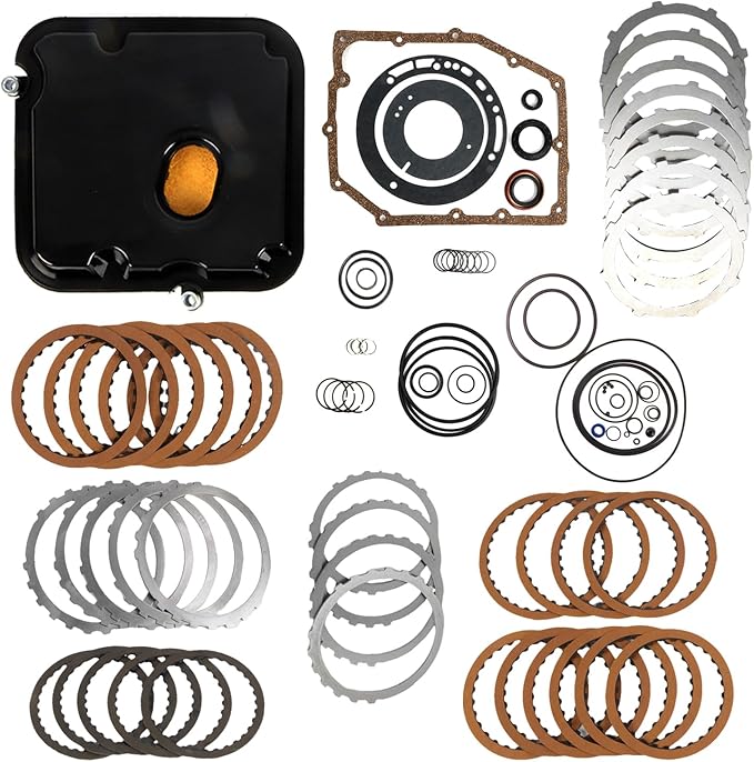 42RLE Transmission Master Rebuild Kit with Gaskets Friction Steel Plates for 2004-2011 Endeavor 3.8L 2007-2011 Wrangler 3.8L 68332423AA, 077909, 077752