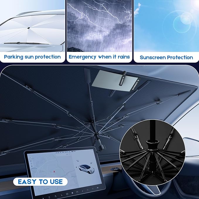 Car Windshield Sun Shade Foldable Car Windshield Sun Shade Umbrella Fit Sedan SUV Pickup Truck Most Vehicles Window Shades Front Windshield Sunshade
