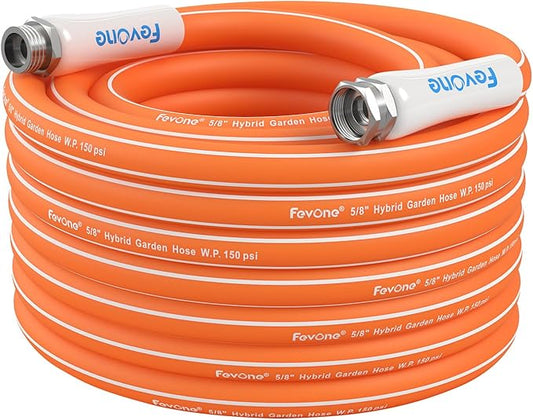 Fevone Garden Hose 50 ft., Lightweight Hybrid Water Hose, Flexible and Durable, Leak-Free Connections