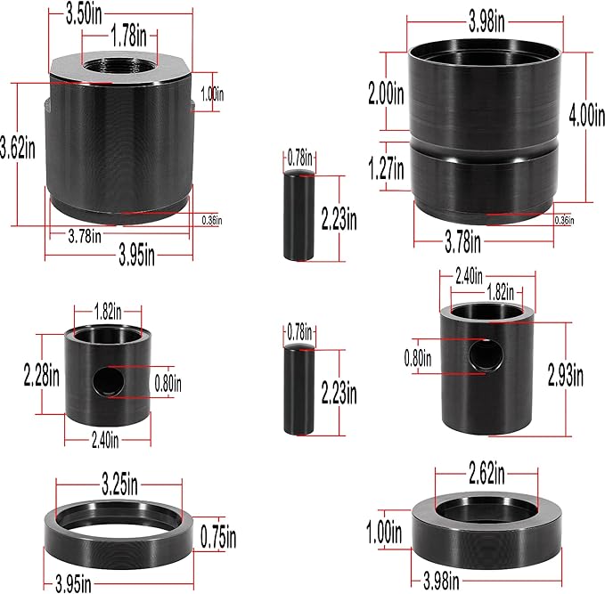 15030 Leaf Spring Pin & Bushing Adapter Service Kit Remover & Installer Tool Kit Fit for Heavy Duty Truck & Equipment