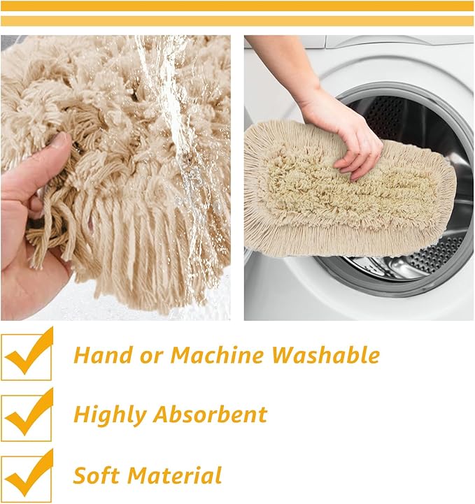 3 Pack Dust Mop Replacement Head, 36'' Dust Mops for Floor Cleaning Replacement Reusable Industrial Cotton Dust Mop Refill for Hardwood Floors, Ceramic, Marble, Tile