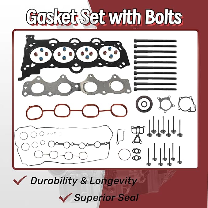 G4FJ 1.6L Engine Overhaul Rebuild Kit w/Crankshaft Con Rods Timing Chain Kit ＆Head Gasket Seal Kit Fit For Hyundai Sonata Tucson Veloster Kia Soul 1.6L 2009-2021 20910-2BU06,21020-2B000
