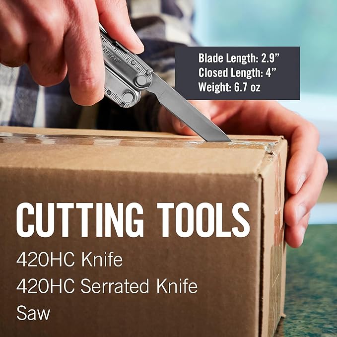 LEATHERMAN, Rebar Multitool with Premium Replaceable Wire Cutters and Saw, Stainless Steel