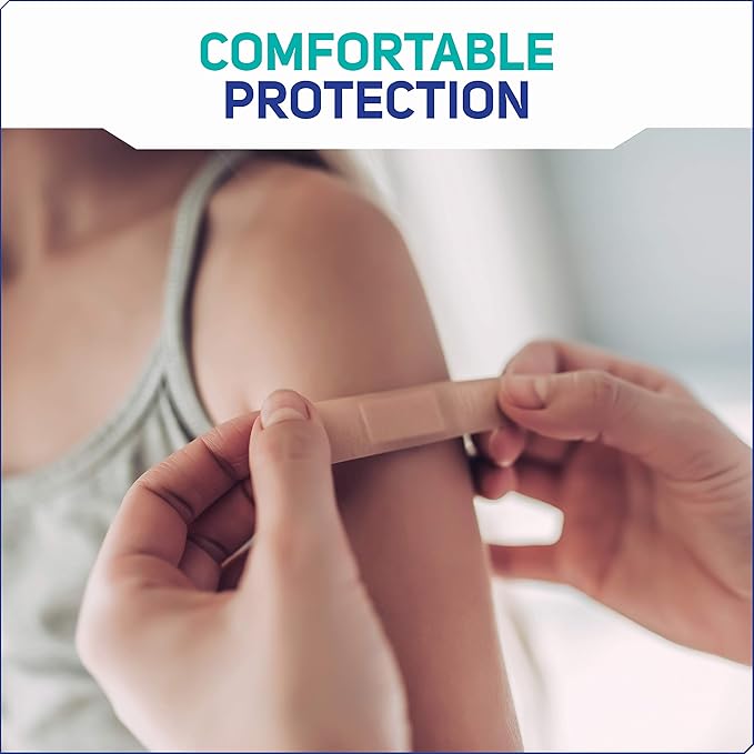 Care Science Fabric Adhesive Bandages, 200 ct Bulk Assorted Sizes | Flexible + Breathable Protection for First Aid and Wound Care