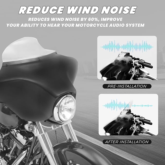 6" Windshield Windscreen Compatible for Harley Touring Electra Street Glide FLHX FLHT 1996-2013 (Clear, 6")