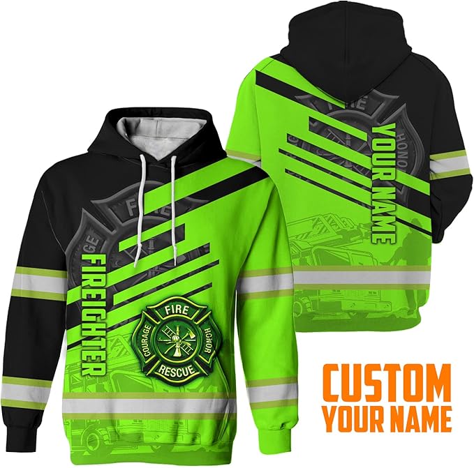 Matedecor High Visibility Hi Vis Hoodie for Men - Jobs Collection Custom Name Class 3 Reflective Safety Workwear