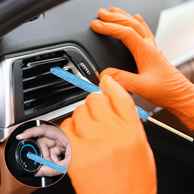 12 Pcs Microfiber Fan Cleaning Brush, Detail Duster Sticks Multicolors Ac Vent Cleaner Mini Duster Crevice Cleaning Tool Mini Detail Dusters for Cleanings Home Car Window The Smallest Spaces