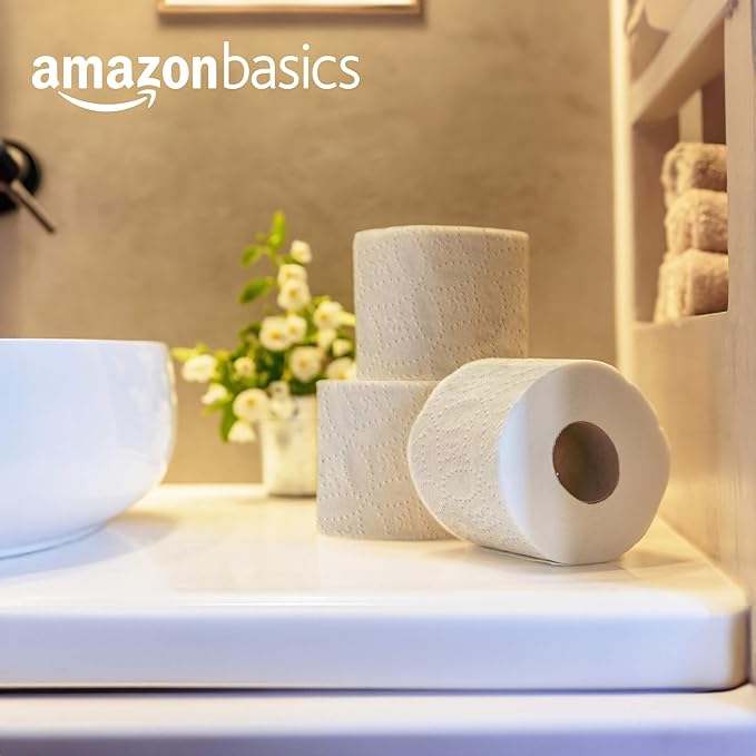 Amazon Basics Soft and Strong 2-Ply Toilet Paper, 18 Ultra Rolls = 72 Regular Rolls, Unscented, 340 Sheet (3 Packs of 6)