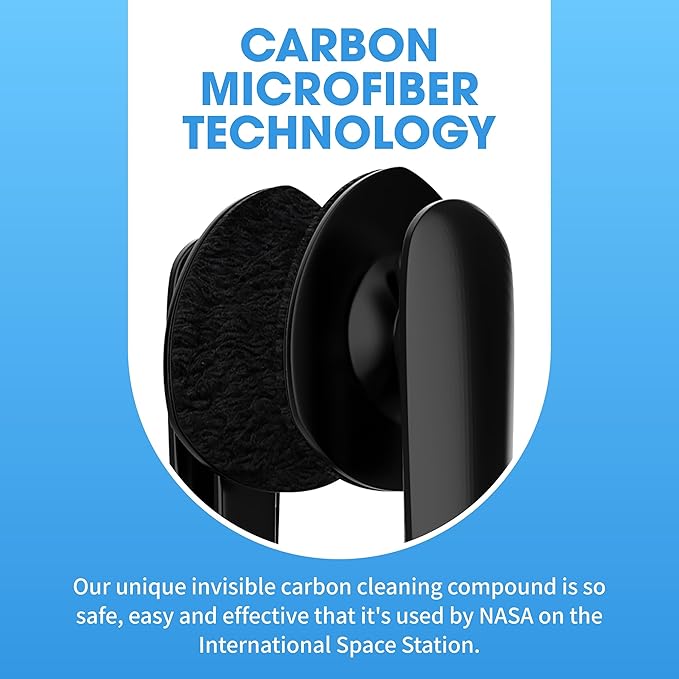 CarbonKlean Peeps Glasses Cleaner - for Eyeglasses, Reading Glasses, and More - Lens Cleaner with Carbon Microfiber Tech - Injected Blue - 2 Count