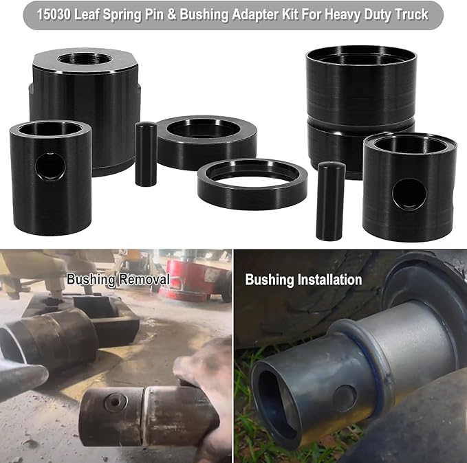 15030 Leaf Spring Pin & Bushing Adapter Service Kit Remover & Installer Tool Kit Fit for Heavy Duty Truck & Equipment