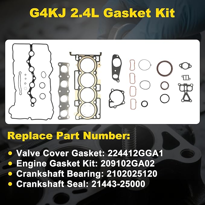 G4KJ 2.4L Engine Rebuild Overhaul Kit w/Crankshaft & Connecting Rods Fit for Hyundai Tucson Sonata Santa Fe for Kia Sorento Optima & Sportage 2011-2020 23510-2G500 23111-2G200
