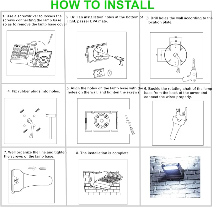 Rotatable LED Wall Pack Light with Dusk to Dawn Photocell, 120W 16800LM 600-800W HPS/HID Equiv., 5000K Daylight ETL Commercial Outdoor Security Lighting for Warehouse, Entrance, Parking, Garage